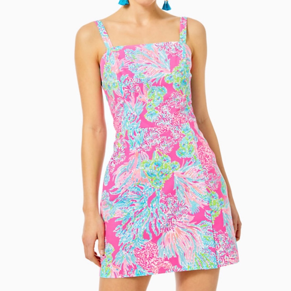 Lilly Pulitzer NWT Lawless Romper XXS 00 Seaing Things Print Hot Pink